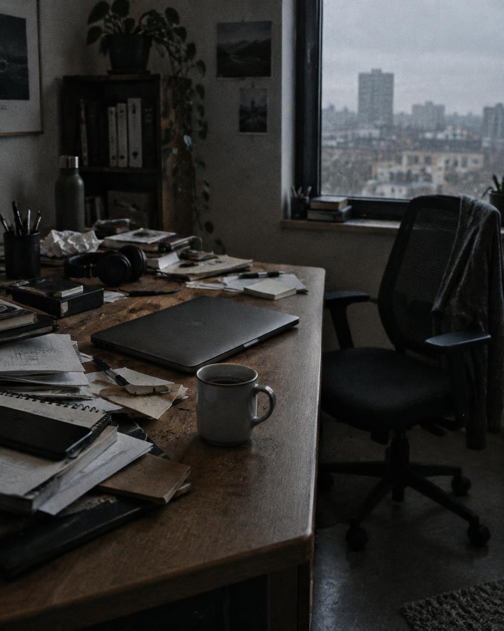 Une personne assise sur une chaise, épaules tendues, vue de dos